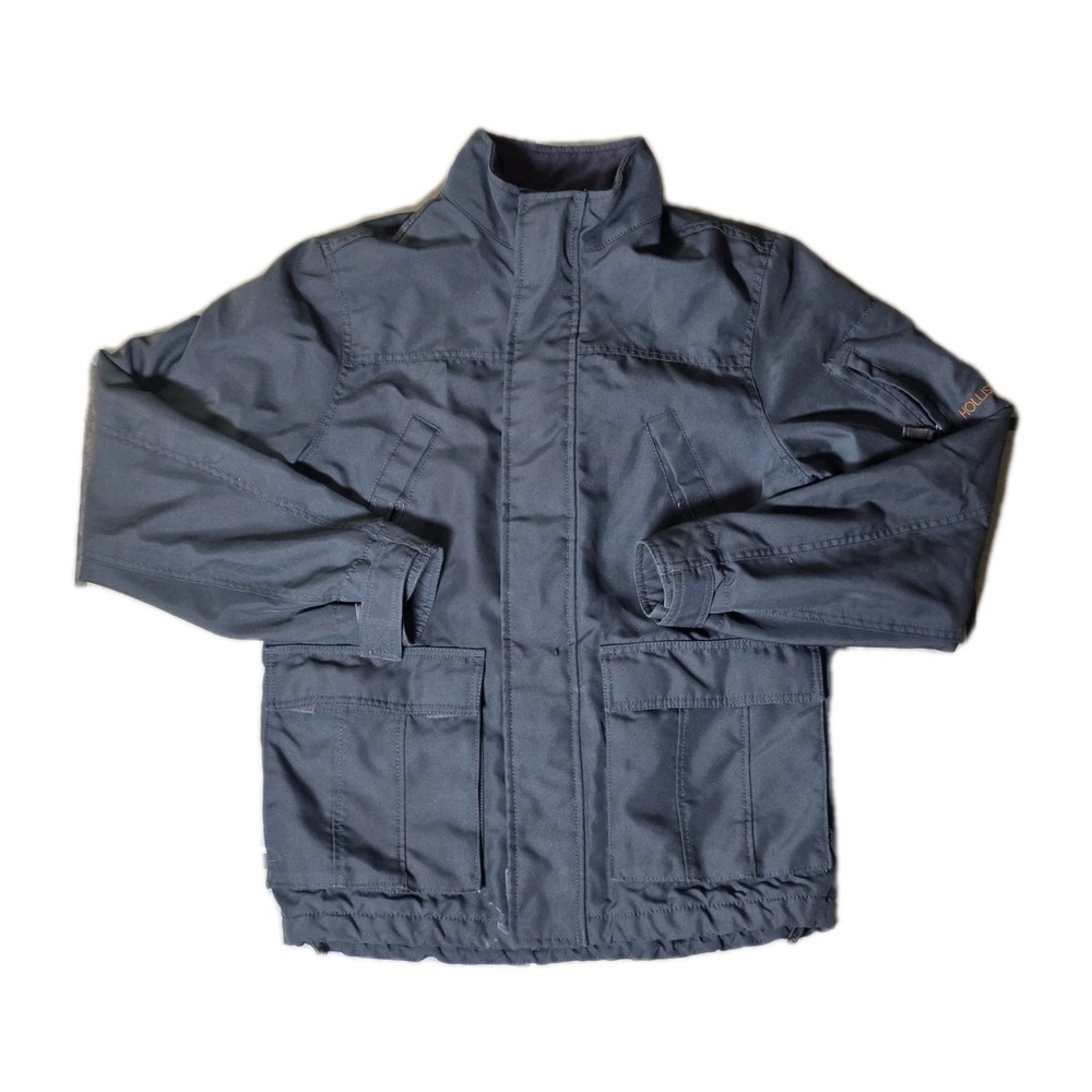 Vintage Hollister Full Zip/Button Jacket Small Dark Gray Military Utility